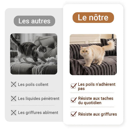 Housse de canapé en peluche douce et antidérapante